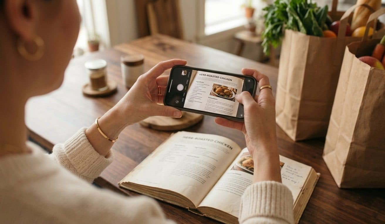 Snapping the cookbook page